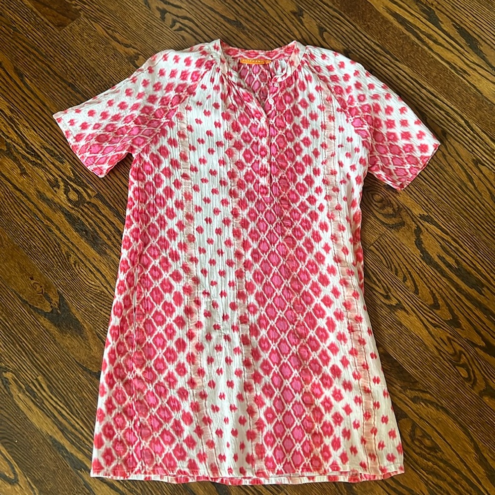 Pink and white dress